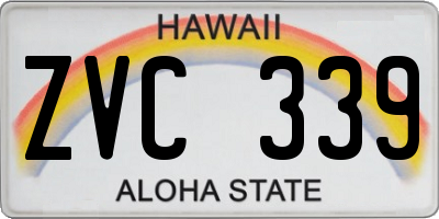 HI license plate ZVC339