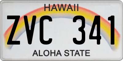 HI license plate ZVC341