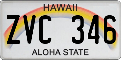 HI license plate ZVC346