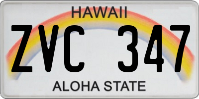 HI license plate ZVC347