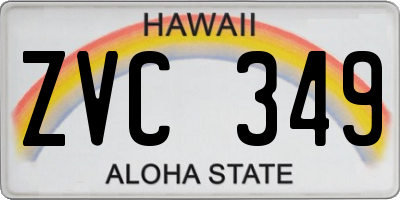 HI license plate ZVC349