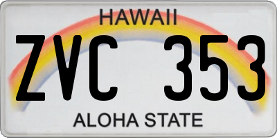 HI license plate ZVC353