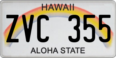 HI license plate ZVC355