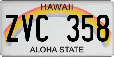 HI license plate ZVC358