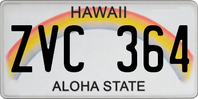 HI license plate ZVC364