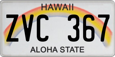 HI license plate ZVC367