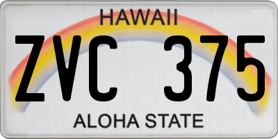 HI license plate ZVC375