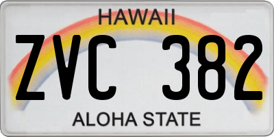 HI license plate ZVC382