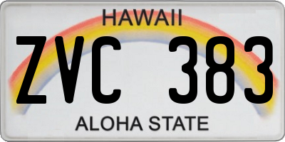HI license plate ZVC383