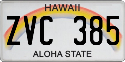 HI license plate ZVC385