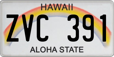 HI license plate ZVC391
