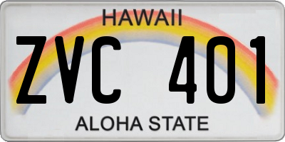 HI license plate ZVC401