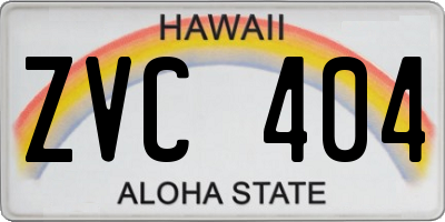 HI license plate ZVC404