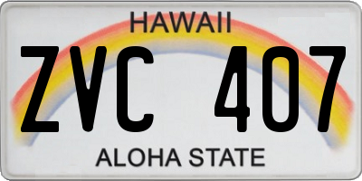 HI license plate ZVC407