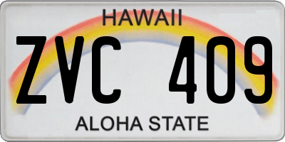HI license plate ZVC409