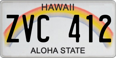 HI license plate ZVC412