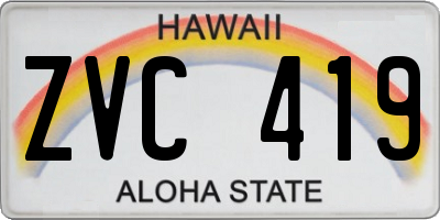 HI license plate ZVC419