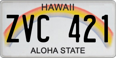 HI license plate ZVC421
