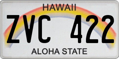 HI license plate ZVC422