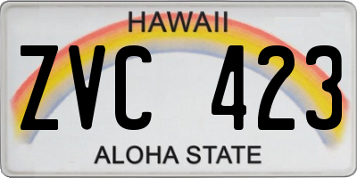 HI license plate ZVC423
