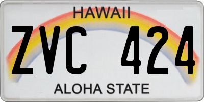 HI license plate ZVC424