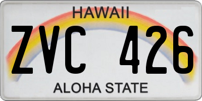 HI license plate ZVC426