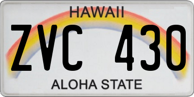 HI license plate ZVC430