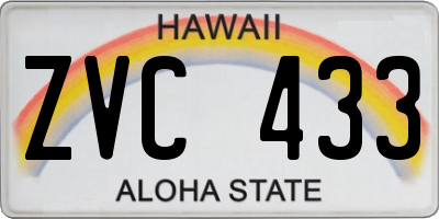 HI license plate ZVC433