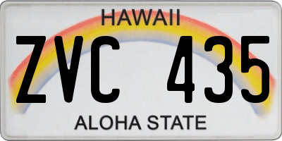 HI license plate ZVC435