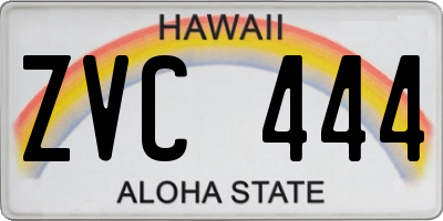 HI license plate ZVC444