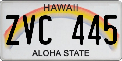 HI license plate ZVC445