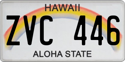 HI license plate ZVC446
