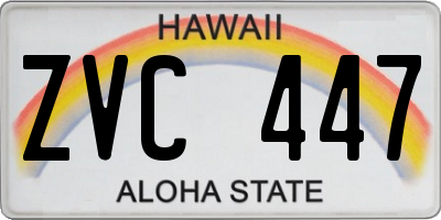 HI license plate ZVC447