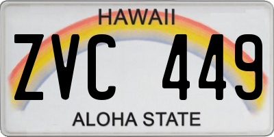 HI license plate ZVC449