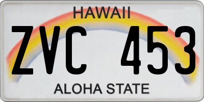 HI license plate ZVC453
