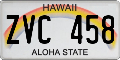 HI license plate ZVC458