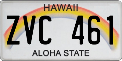 HI license plate ZVC461