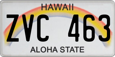 HI license plate ZVC463