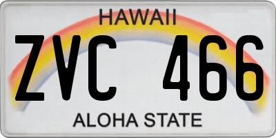 HI license plate ZVC466