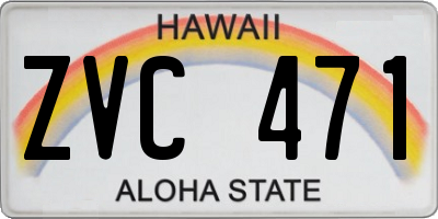 HI license plate ZVC471