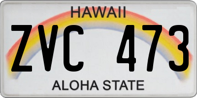 HI license plate ZVC473
