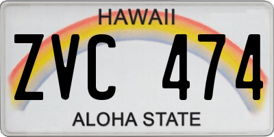 HI license plate ZVC474