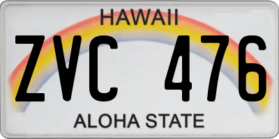 HI license plate ZVC476