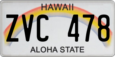 HI license plate ZVC478