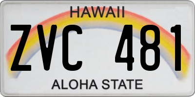 HI license plate ZVC481