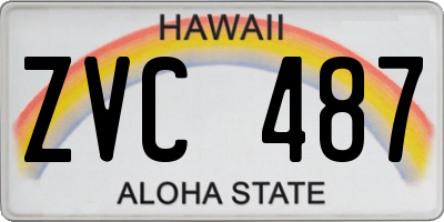HI license plate ZVC487