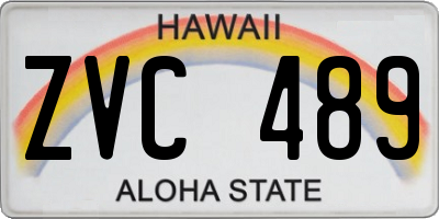 HI license plate ZVC489