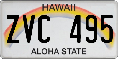 HI license plate ZVC495