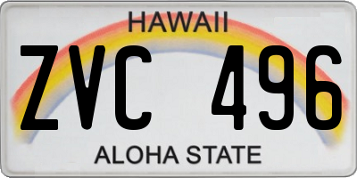 HI license plate ZVC496