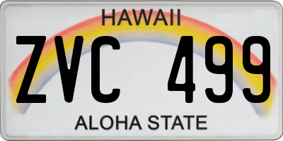 HI license plate ZVC499